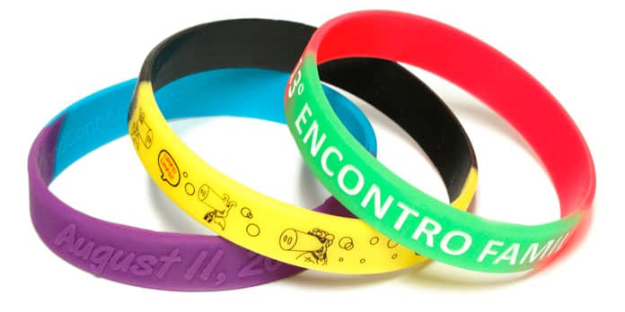 Pulseira de silicone bi-color customizada