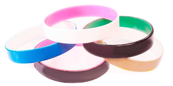 Pulseira de silicone com camada dupla