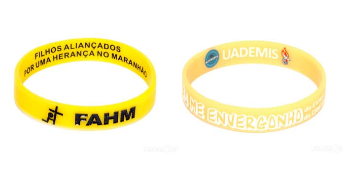 Pulseira de silicone com dupla gravação