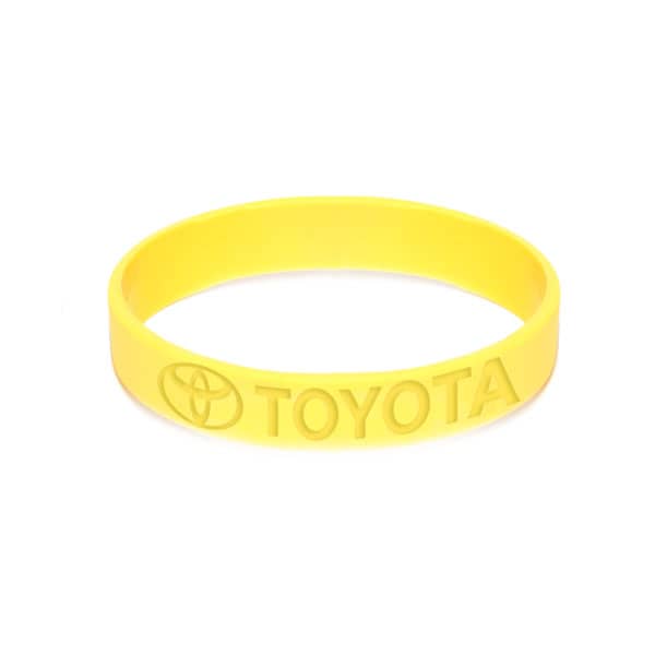 Pulseira de silicone com gravação em baixo relevo