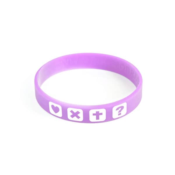 Pulseira de silicone com mensagem em baixo relevo com cor
