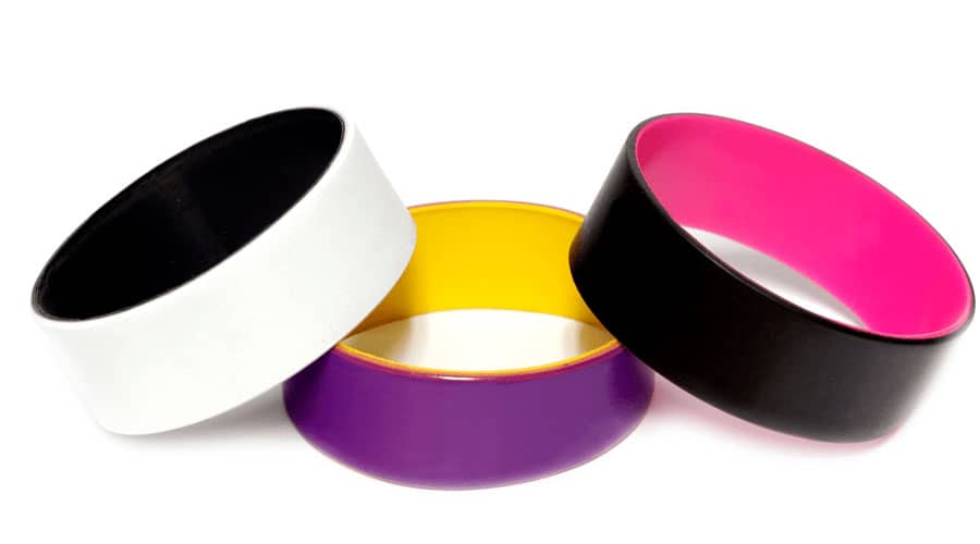 Pulseira de silicone larga com camada dupla