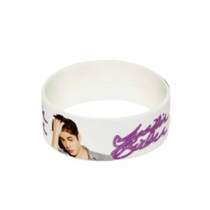 Pulseira de silicone larga com impressão digital colorida