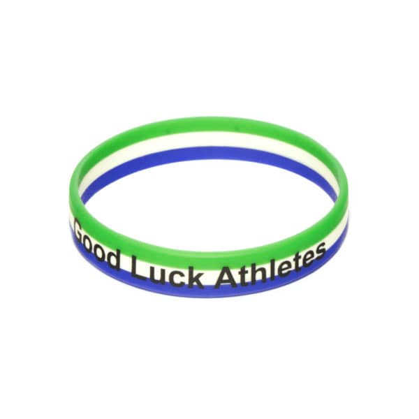 Pulseira de silicone listrada com personalização