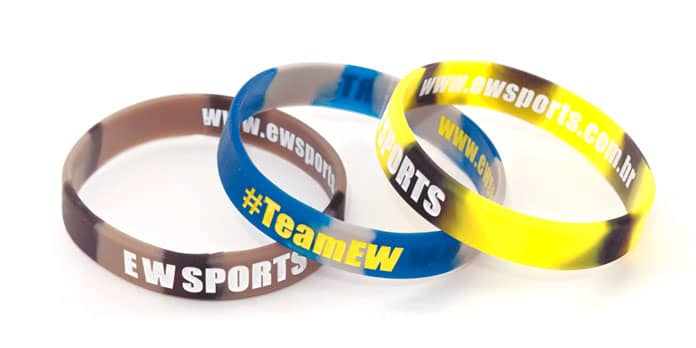 Pulseira de silicone mesclada em multicores