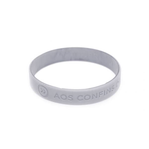 Pulseira de silicone prateada personalizada