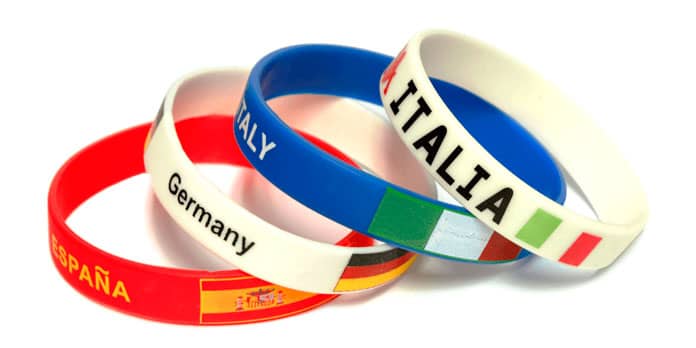 Pulseira personalizada de silicone em silkscreen