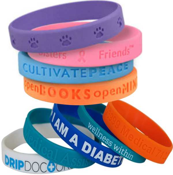 Pulseira de silicone com acabamento em metal