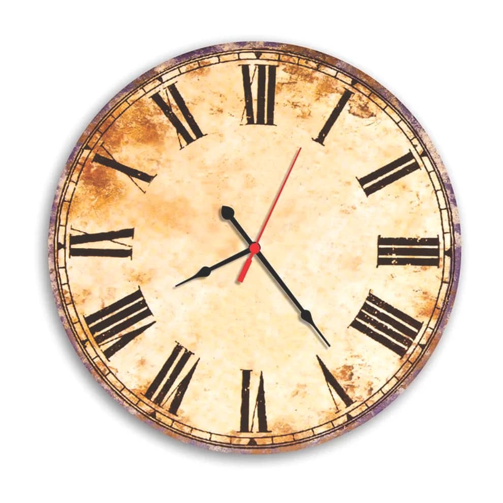 Relógio Parede Vintage Retrô Papiro Envelhecido Rústico