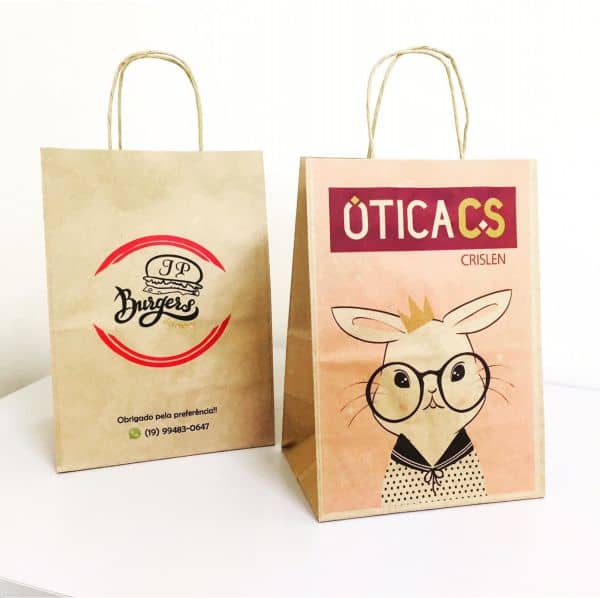 Sacolas Papel Personalizadas Com Logo 18x09x22