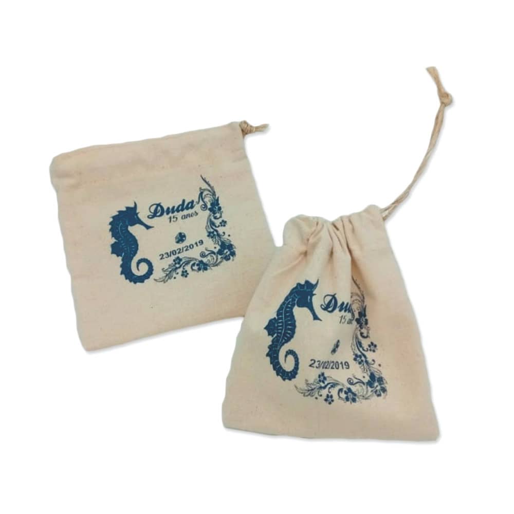 Saquinhos Algodão Cru Personalizado C/ Cordão