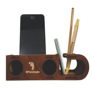 Speaker Com Porta-Cartão, Lápis e Caneta