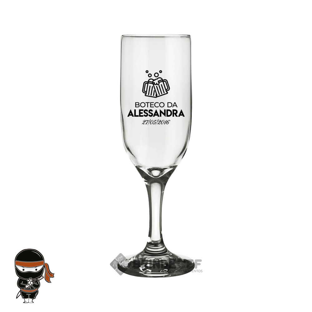 Taça de vidro personalizada