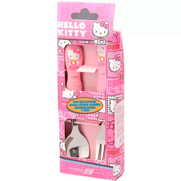 Talher Infantil Hello Kitty Garfo e Colher Personalizado De Inox