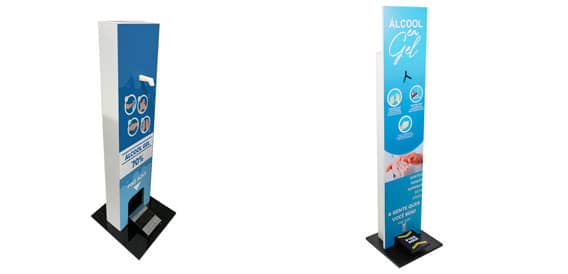 Totem Porta Álcool em Gel Personalizado
