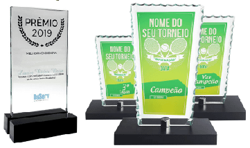 Troféu de vidro personalizado