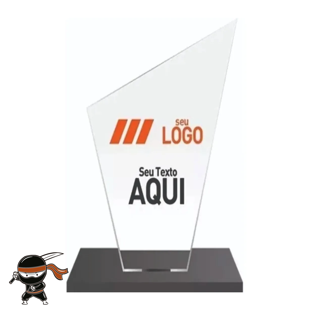 Troféu vidro personalizado