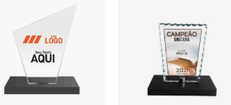 Troféu vidro personalizado