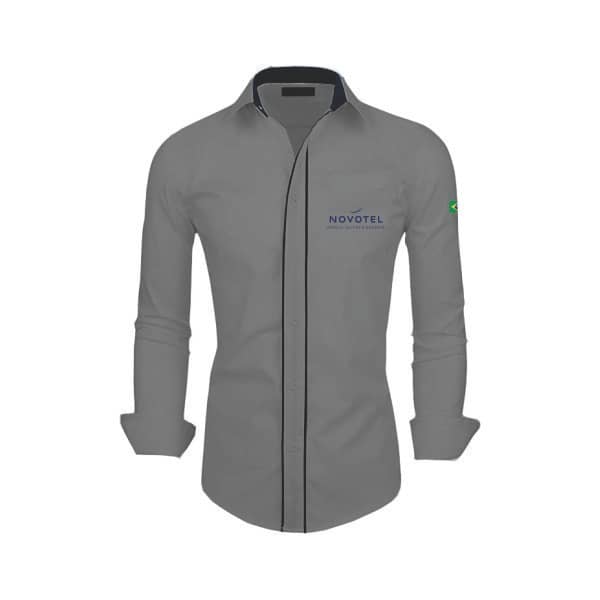 Camisa Social Slim Manga Longa Personalizada