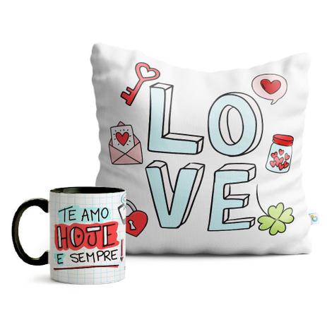 kit almofada e caneca dia dos namorados