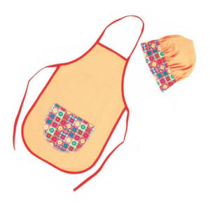 kit avental e touca infantil