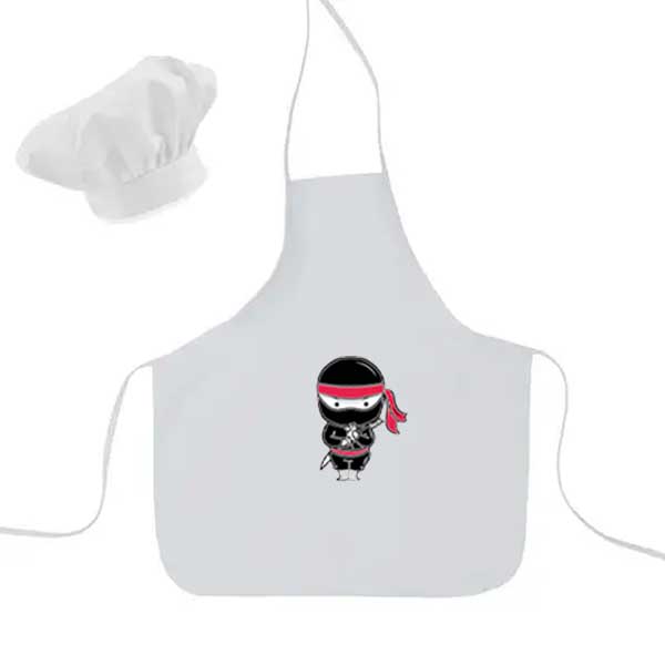 kit avental e touca infantil