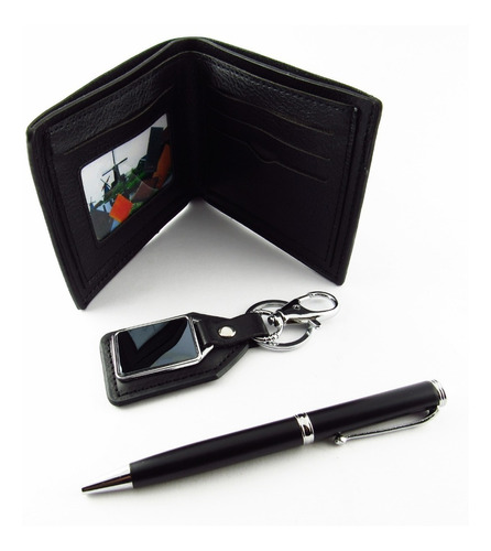 kit carteira caneta chaveiro