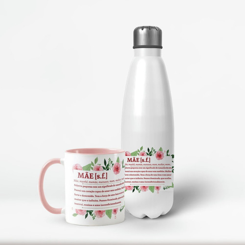 kit garrafa e caneca