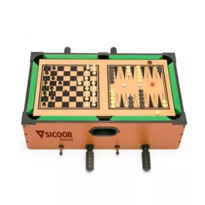 KIT Jogos 5 em 1 (Pebolim, Sinuca,Tênis de Mesa, Jogo de Xadrez e Gamão)