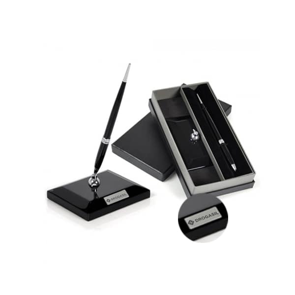 Kit Porta Cartão e Caneta Tinteiro Personalizado