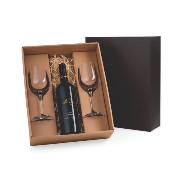 Kit vinho com taças personalizadas