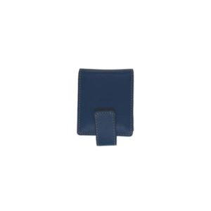 Porta-Batom Duplo em Couro Azul Marinho