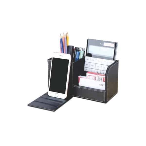 Porta Celular de Mesa em Couro para Escritorio