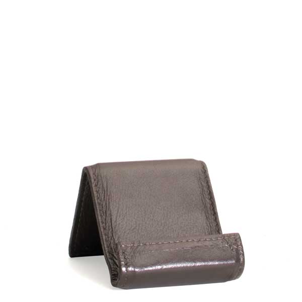 Porta-celular de mesa em couro