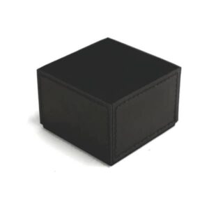 Porta Clips Quadrado em Couro Preto