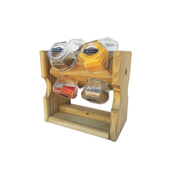 Porta Condimentos de Madeira Personalizado